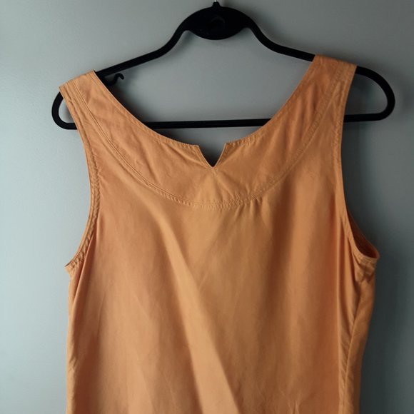 Vintage 100% Silk Sleeveless Top Blouse Yellow Gold, Made in Canada, Size 10 - Picture 2 of 8